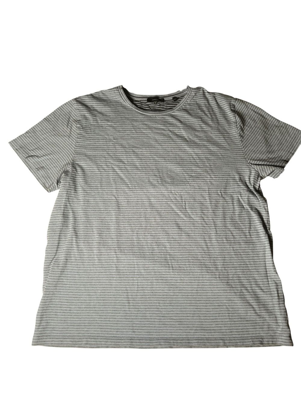 Vince Blue/Grey Striped Cotton Tshirt Size XL - Picture 3 of 6
